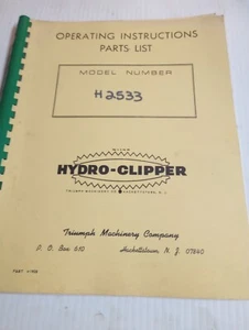 Triumph Hydro Clipper H2533 Betriebsanleitung Teileliste TERRAIN KING MOTT - Bild 1 von 5