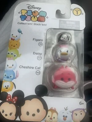 Nuevo Disney Tsum Tsum Series Pila Coleccionables 3 Figuras Figaro Daisy Cheshire Foto 1 de 4