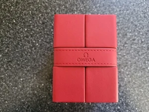 OMEGA RED LEATHER WATCH BOX / TRAVEL CASE - Picture 1 of 5
