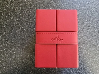 OMEGA RED LEATHER WATCH BOX / TRAVEL CASE - Image 1 of 4