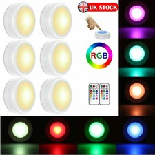 6X LED Under Cabinet Lights Adjustable RGB Kitchen Lighting Closet Cupboard