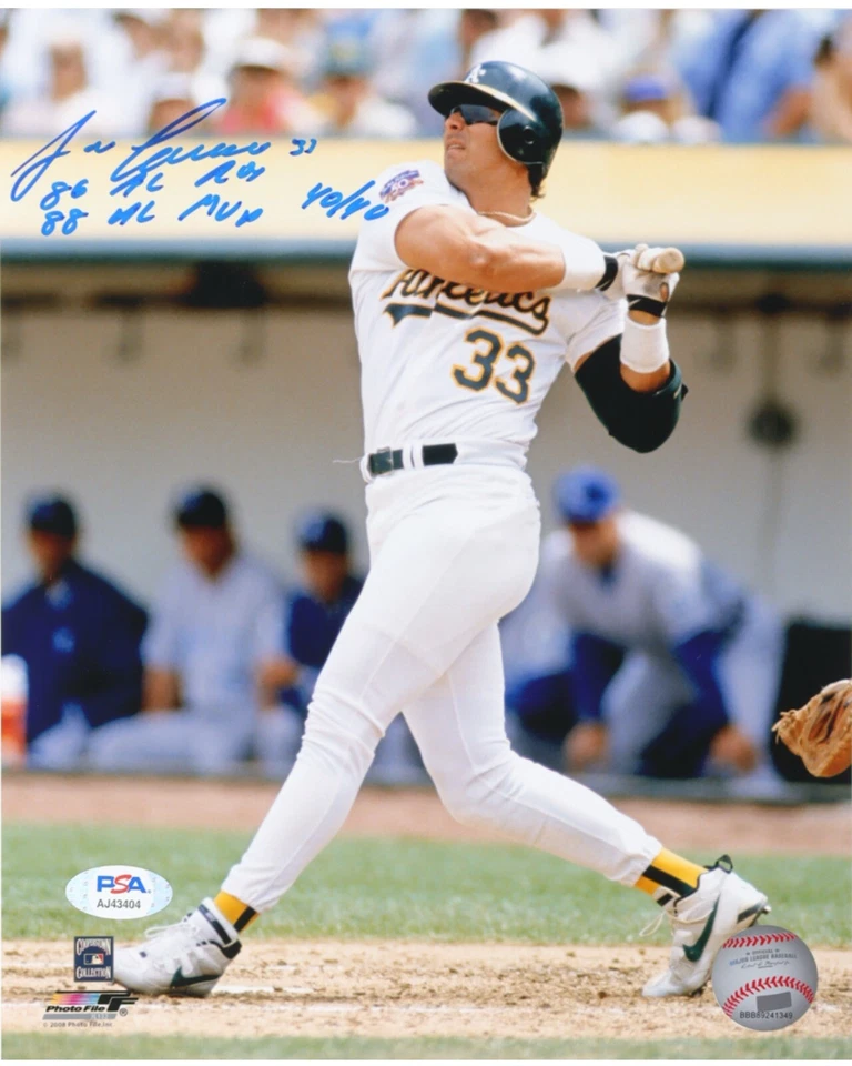 Jose Canseco Signed Auto 8x10 Photo Oakland Athletics Multiple Inscriptions PSA - Image 1 of 1