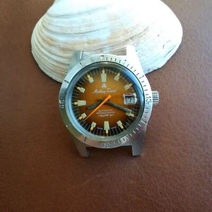 Vintage Mathey-Tissot Mergulhador UHF 20 ATM Diver w/Orange Dial,All SS Case - Picture 1 of 12