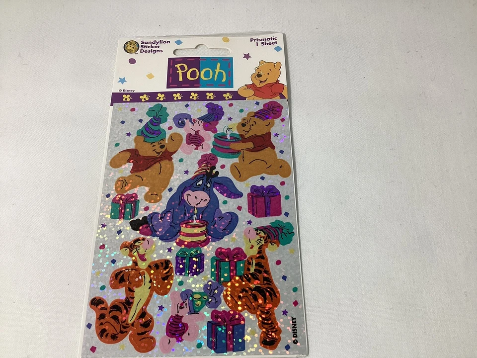 Sandylion Sticker Designs Pooh Tigger Piglet Eeyore Stickers Prismatic 1 Sheet - Image 1 of 4