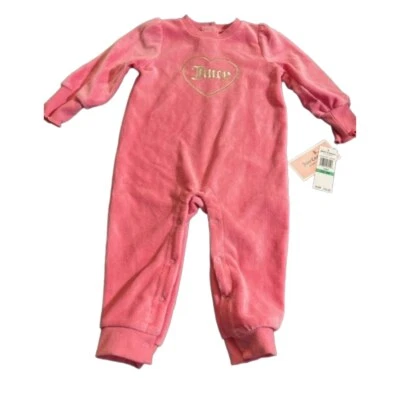 Новый с Ярлыками Baby Juicy Couture Детский комбинезон 18 М розовый бархат комбинезон - Изображение 1 из 4