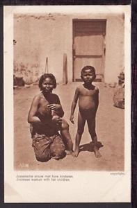 INDONESIA c1930 JAVANESE WOMAN & CHILD NETHERLANDS WEST INDIES VINTAGE POSTCARD - Bild 1 von 2