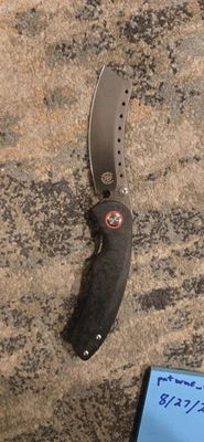 Red Horse Knife Works Hell Razor S35VN 大理石碳手柄 — 第 1/4 张图片