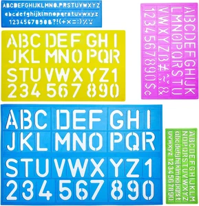 Letters and Numbers Alphabet Templates, Letter Stencils, Pack of 5 - Picture 1 of 12
