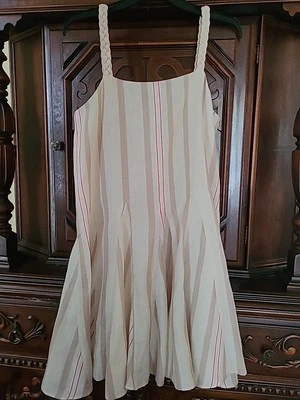 Mini Vestido ALEXIS Dimma Sin Mangas de Lino en Beige Jaspeado Rayas Talla M $514  Foto 1 de 4