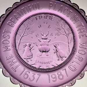 Sandwich MA Most Beautiful Place Peter Rabbit Home TWB Pairpoint Glass Cup Plate - Picture 1 of 7