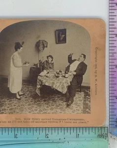 Cómic Stereoview Kilburn desnuda tomates servidos Biddy - Imagen 1 de 2