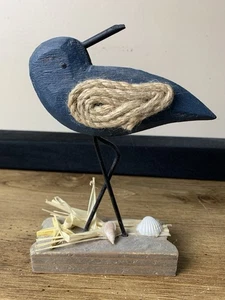 Handcaved & Handpainted Shore Bird Nautical Beach Seashells Decoration - Picture 1 of 9