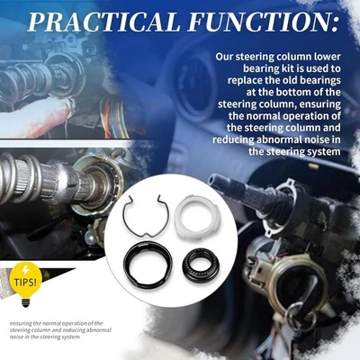 Kit de cojinete inferior de columna de dirección 124455 para GM Pontiac Chevrolet 1970 y más allá Foto 1 de 4