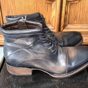 Neu im Karton Freebird Herren Ace schwarz abgenutzt Schnürstiefelette Größe 13 $ 348 Einzelhandel - Bild 1 von 7