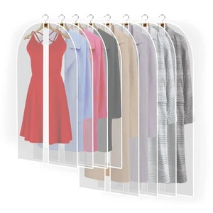 8Pack Breathable Clothes Covers with Zip Hanging Garment Bags Dress MothProof - Picture 1 of 7
