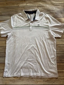Travis Mathew Herren Beach Way Golf Poloshirt weiß grün 2XL XXL - Bild 1 von 8
