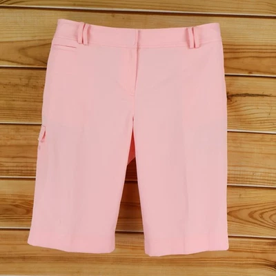 IZOD Bermuda Shorts Womens Size 18 Pink 100% Polyester Faux Pockets Mid Rise - Image 1 of 4