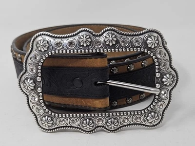 Cinturón De Colección Justin Western Cuero Negro Abilene C20853 EE. UU. Talla 30 Foto 1 de 3