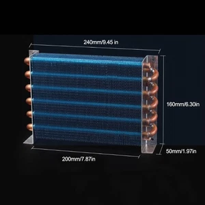 240*160*50MM Condenser Aluminum-Cu Fin-Tube Heat Exchanger Air/Water-cooled - Picture 1 of 1