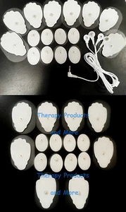 ELECTRODE LEAD CABLE(3.5mm)+ 16 LG, 16 SM OVAL PADS FOR EROSTEK TENS EMS ESTIM - Picture 1 of 1