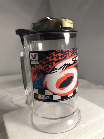 Vintage Racing Mark Martin NASCAR Plastic Mug Stein W/ Car Hard To Find F84 Cover