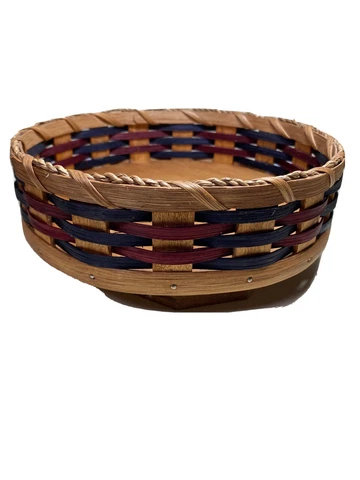 Vintage Amish Basket Lazy Susan Spinning Signed  2003 Handmade Signed Cover