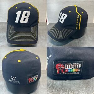 Vintage M&M Racing Hat #18 Black Nascar Kyle Busch Chase Authentics OSFA H59