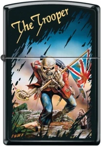 Iron Maiden The Trooper Album Cover Artwork - schwarz matt Zippo Feuerzeug - Bild 1 von 3