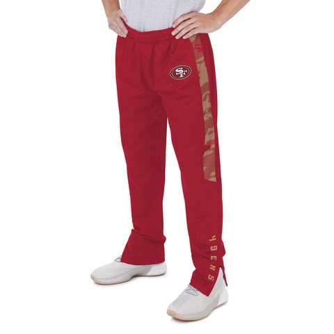 Zubaz NFL Men's San Francisco 49ers Track Pants W/ Camo Lines Side Panels Cover