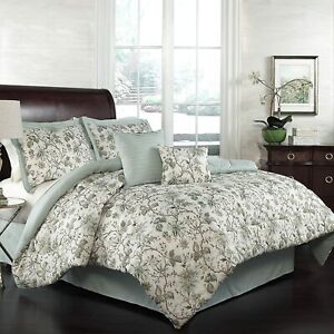 Premium Comforter Set, 100% Polyester, 6 Pieces, Bed in a Bag,Mineral