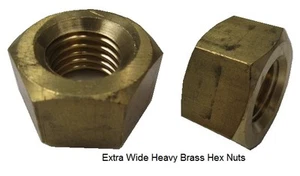 Extra Wide, Heavy, Brass Hex Nuts RH, 1 3/8"-6 x 2 3/16" W x 1 11/32" H, 1 Pc - Picture 1 of 1