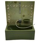 Vintage Lundby maison de poupée avocat vert baignoire florale douche meubles de salle de bain