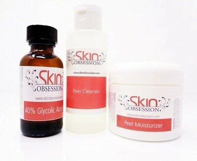 40% Glycolic Acid Peel Kit ~Skin Obsession~ Reduces Acne, Age Spots & Scarring - Image 1 of 4