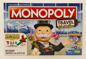New Hasbro Gaming Monopoly Travel World Tour Edition w/ (4) Token Ink Stampers - Picture 1 of 1