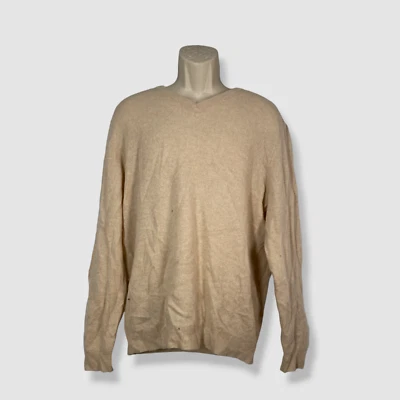Suéter de cuello redondo de cachemir beige para hombre talla L $149 Club Room Foto 1 de 4