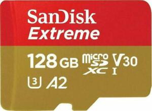 2 x SanDisk Extreme 128GB 160MB/S Class 10 Micro SD SDXC A2 U3 Memory Card