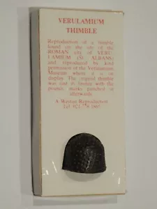 Collectors thimble: Medieval Thimble: Verulamium -By Westair Reproductions - Bo - Picture 1 of 7