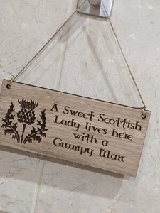 Personalised Sweet Lady Home Sign Novelty Scottish Garden Gifts Shed Kitchen - Picture 1 of 2