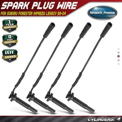 4x Conjunto de Fios Vela de Ignição para Subaru Forester Impreza Legacy 1999-2004 Outback Baja - Imagem 1 de 4