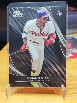2024 Topps Chrome Black Johan Rojas #90 Base Rookie Philadelphia Phillies RC  - Image 1 of 2