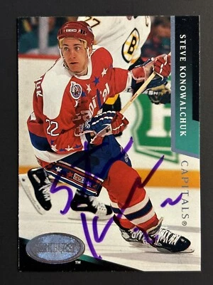STEVE KONOWALCHUK WASHINGTON CAPITALS 1993 #223 AUTOGRAPHED HOCKEY CARD - Image 1 of 2