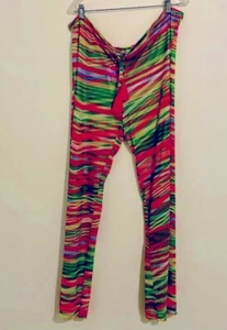 BECCA by Rebecca Virtue Beach Cover up Pants Women's L Open Sides Drawstring - Picture 1 of 4