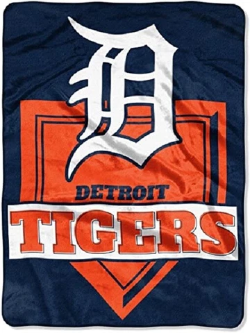 Detroit Tigers Royal Plush Raschel Throw Blanket 60 x 80 Carry Zipper Bag New Cover