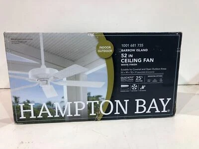 Hampton Bay Barrow Island 52 in. Indoor/Outdoor White Ceiling Fan - Image 1 of 4