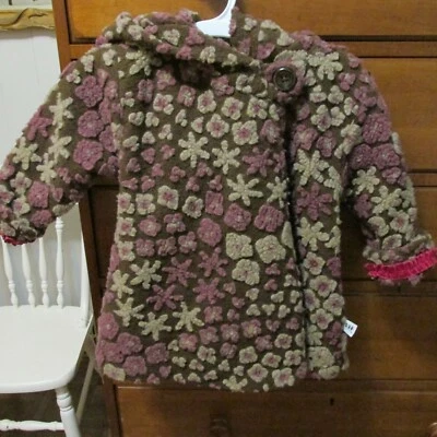 CORKY & COMPANY Niñas 3T Marrón y Morado Floral Patrón Columpio Abrigo de Invierno 5382 Foto 1 de 4