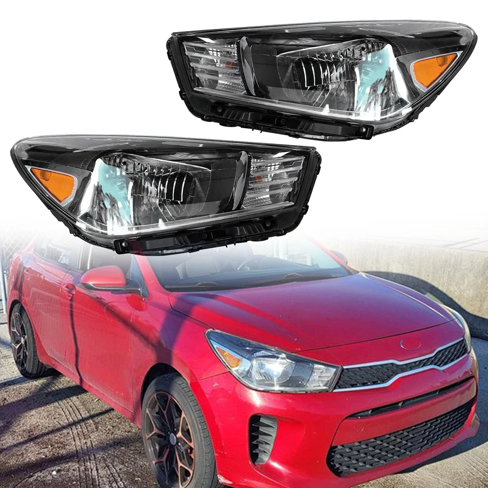 For 2018 2019 2020 Kia Rio Sedan Headlight Assembly Left Right Pair Halogen  - Bild 1 von 4