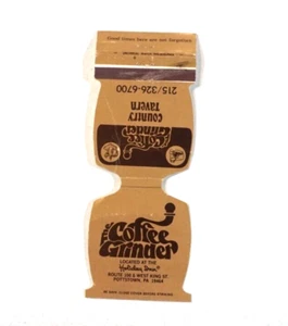 Matchbook The Coffee Grinder Country Tavern Holiday Inn Pottstown PA Contour - Picture 1 of 3