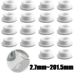 Dia 2,7 ~ 201,5 mm weiß Silikon Gummi Loch Stecker Push In Kompressionsschaft Stoßstange - Bild 1 von 26