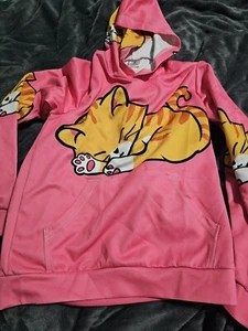 pink cat hoodie girls M New R18 - Picture 1 of 5