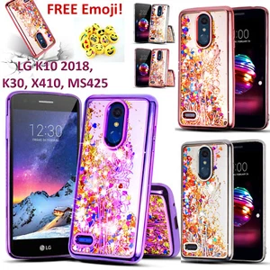 For LG K10 2018, K30, MS425 Liquid Glitter Flowing Sparkle Shockproof TPU Case - Picture 1 of 12